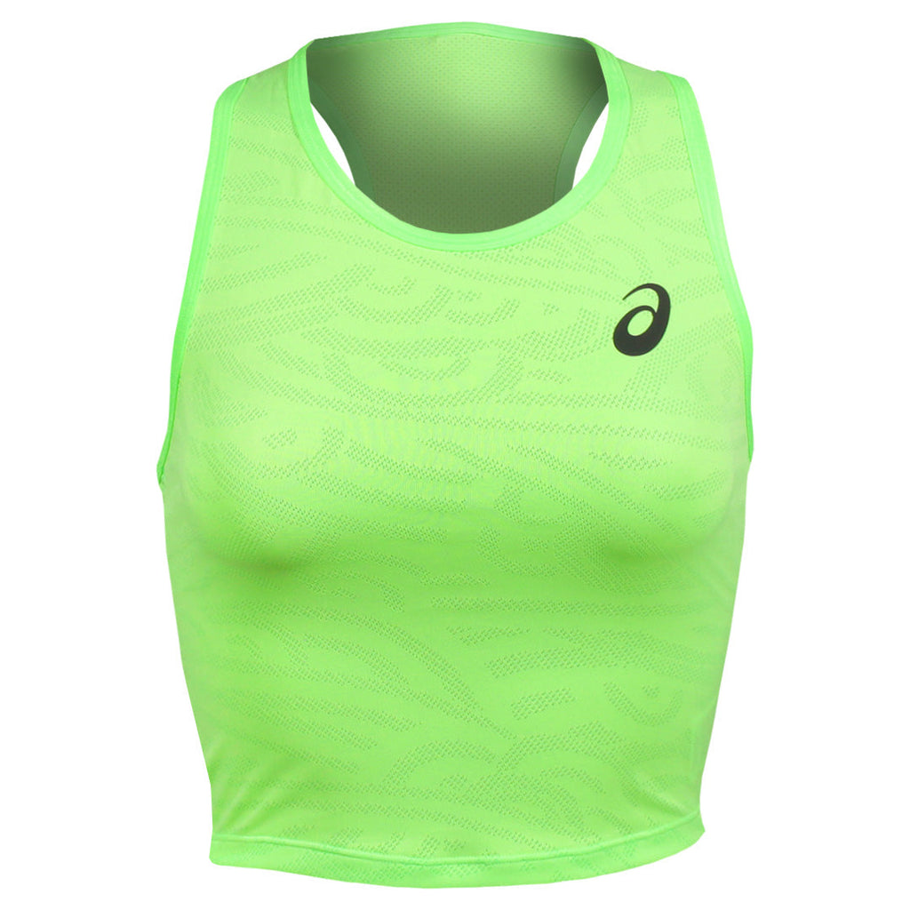 Asics Women's Match Jacquard Crop Top - Illuminate Green