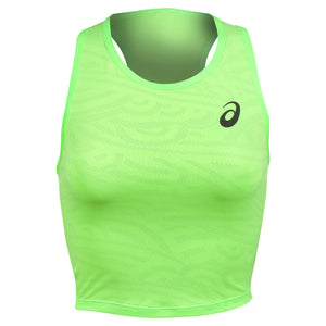 Asics Women's Match Jacquard Crop Top - Illuminate Green