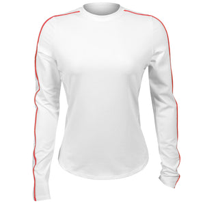 Sofibella Women's Style Icons Performance Long Sleeve - White/Hibiscus