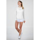 Sofibella Women's UV Colors Staples Mesh Long Sleeve - White