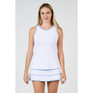 Sofibella Women's Spring Tide 25" Tank - White/Periwinkle
