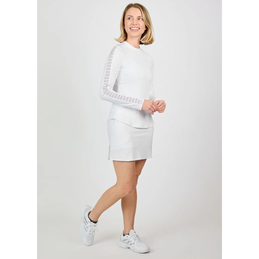 Sofibella Women's White Stripes Longsleeve Top - White