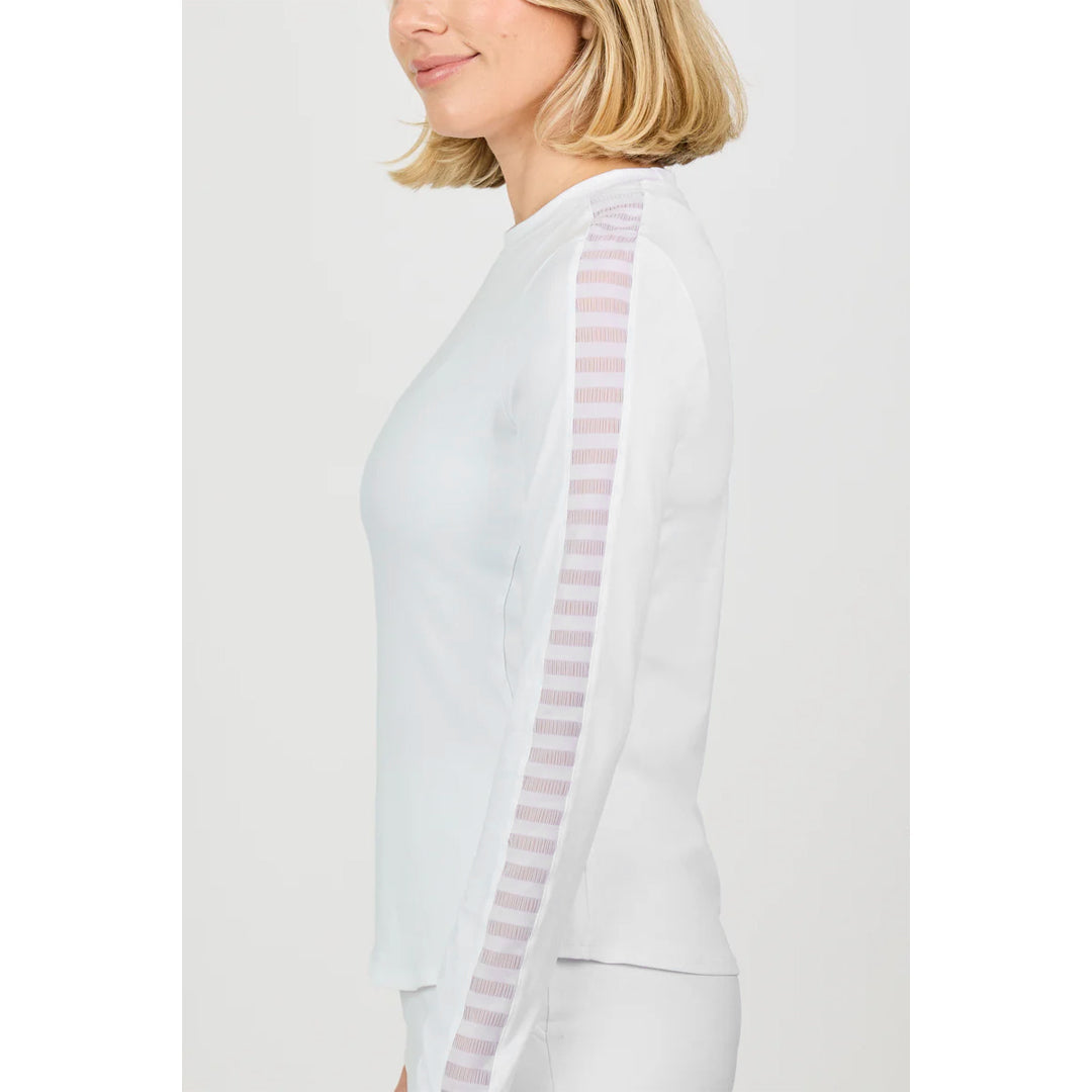 Sofibella Women's White Stripes Longsleeve Top - White