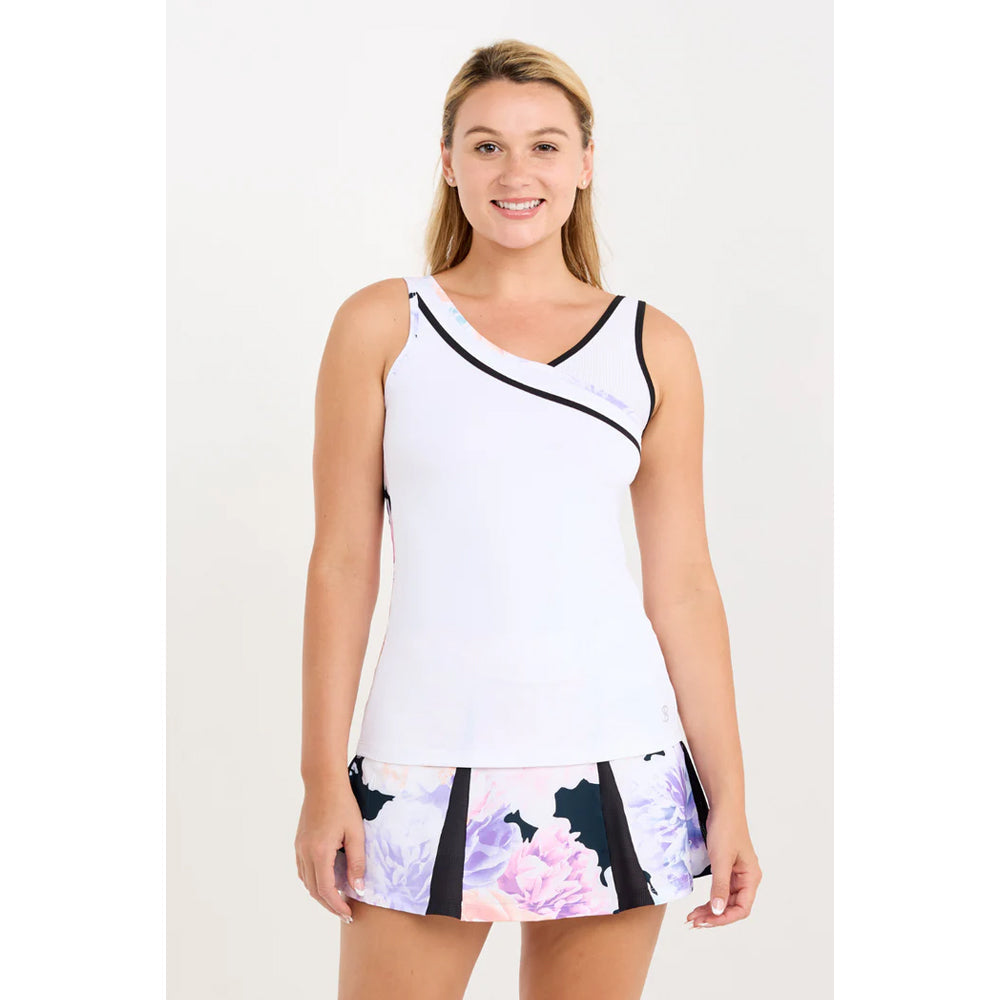 Sofibella Women's Flora Lux 25" Tank - White/Peonies