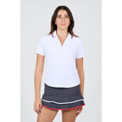 Sofibella Women's Berry Fusion Short Sleeve Polo - White