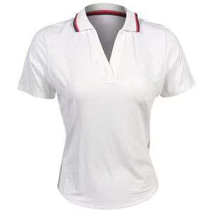 Sofibella Women's Berry Fusion Short Sleeve Polo - White