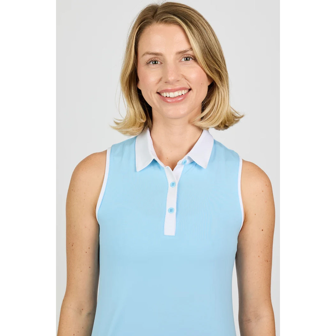 Sofibella Women's Fresh Air Sleeveless Polo - Cloud