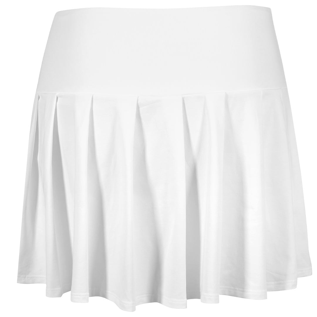 Sofibella Women's White Stripes 14" Pleated Skort - White