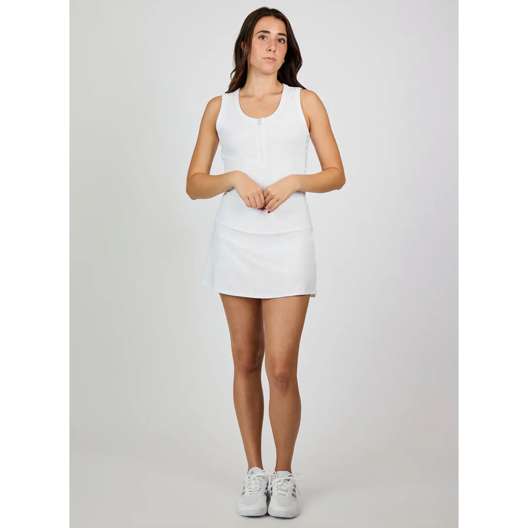 Sofibella Women's White Stripes 14" Pleated Skort - White