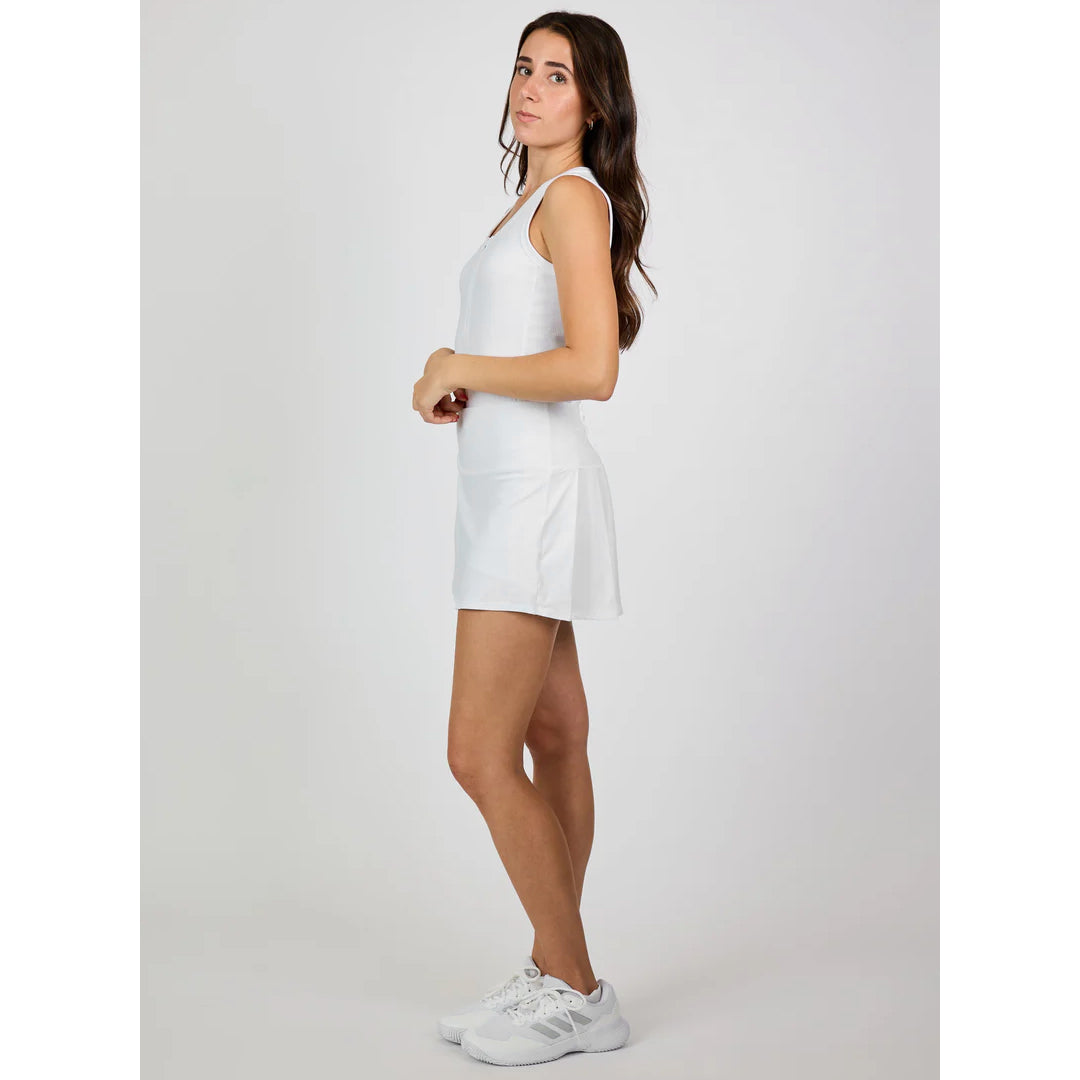 Sofibella Women's White Stripes 14" Pleated Skort - White