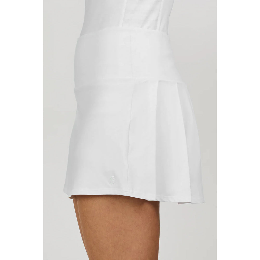 Sofibella Women's White Stripes 14" Pleated Skort - White