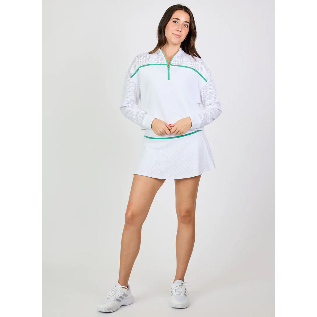 Sofibella Women's Alpine Whites 1/4 Longsleeve Zip - White