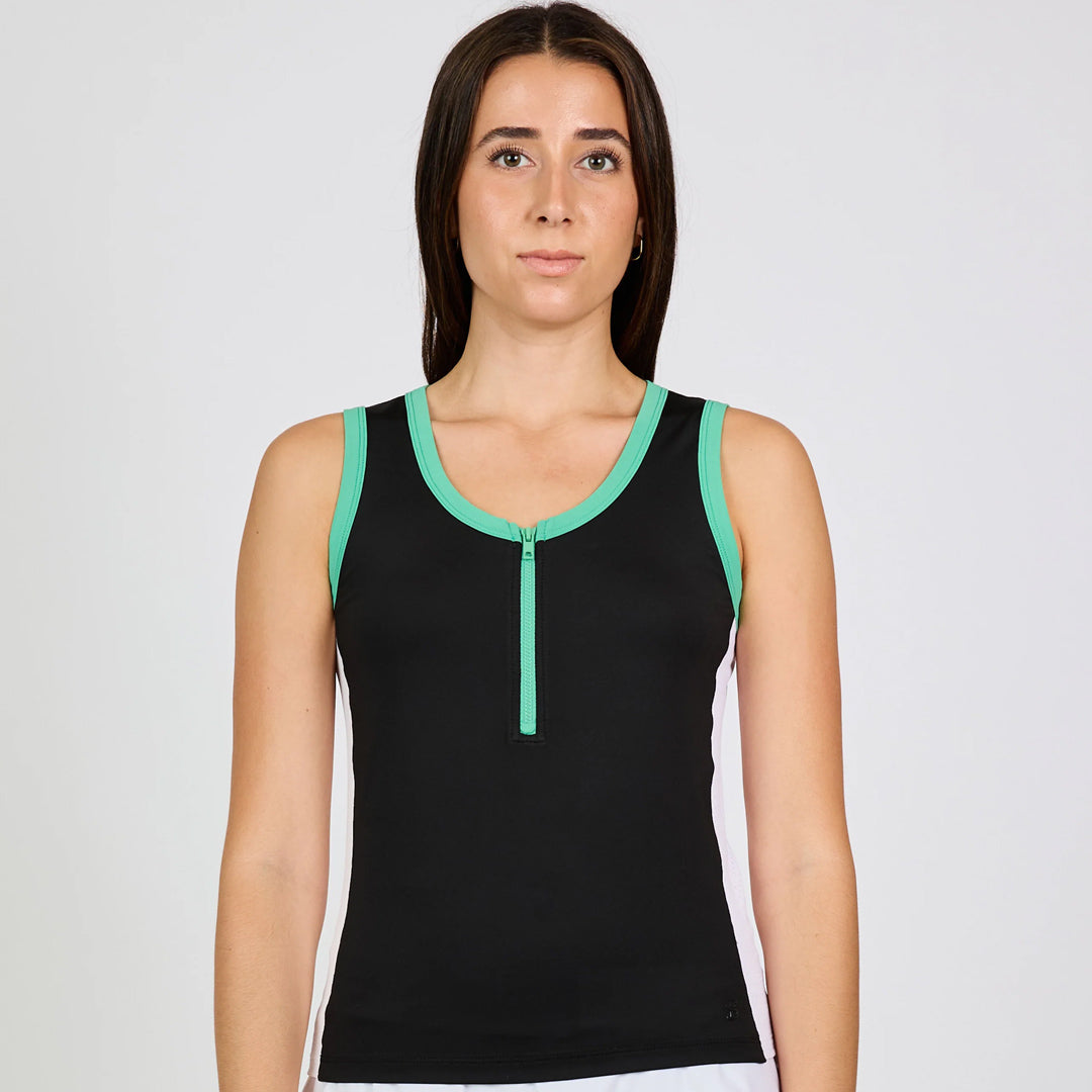 Sofibella Women's Alpine Story Half Zip Tank - Black