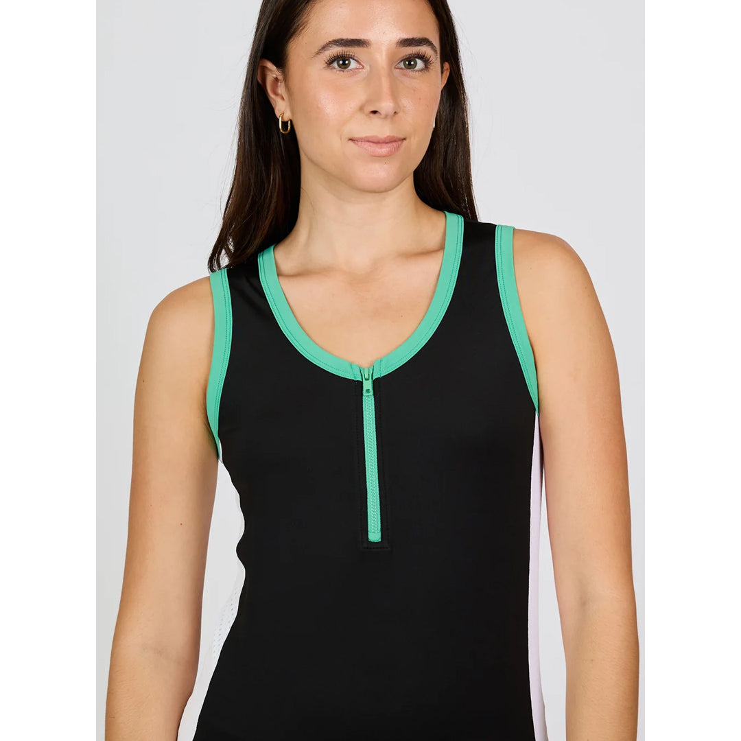 Sofibella Women's Alpine Story Half Zip Tank - Black