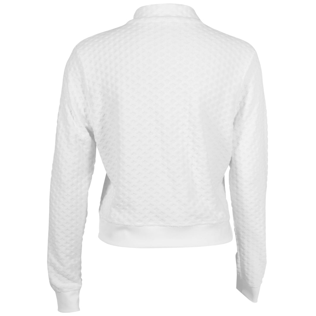 Sofibella Women's White Stripes 1/4 Zip Pullover - White