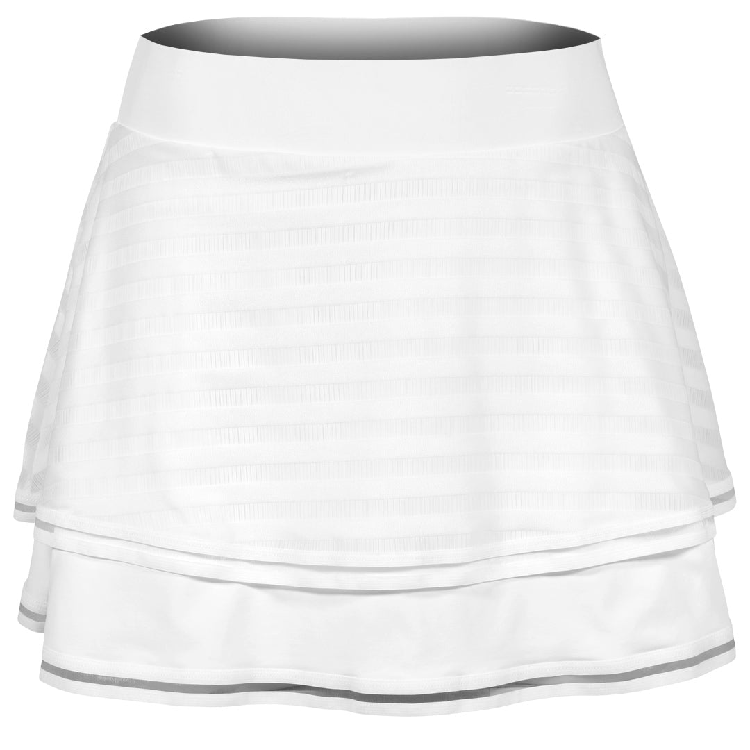 Sofibella Women's White Stripes 14" Flounce Skort - White