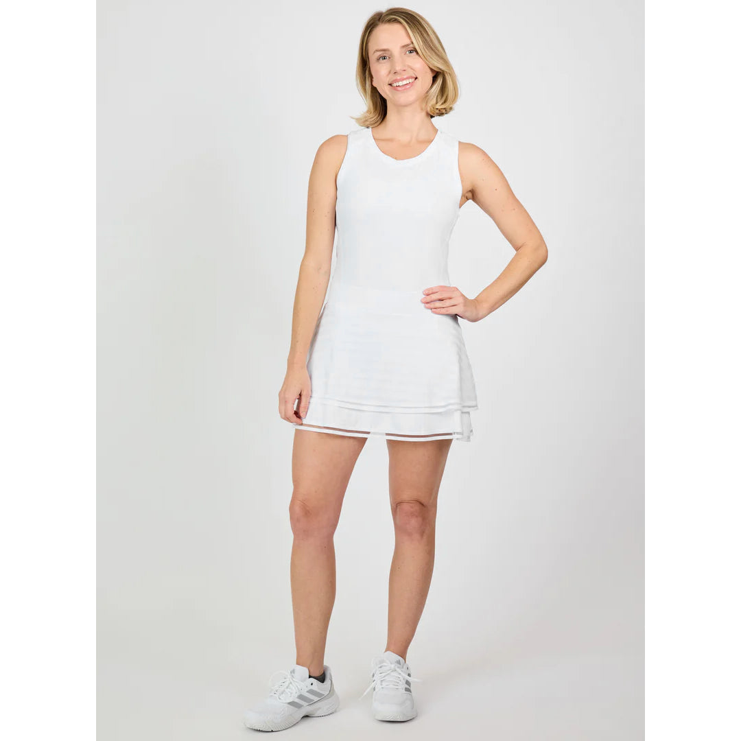 Sofibella Women's White Stripes 14" Flounce Skort - White