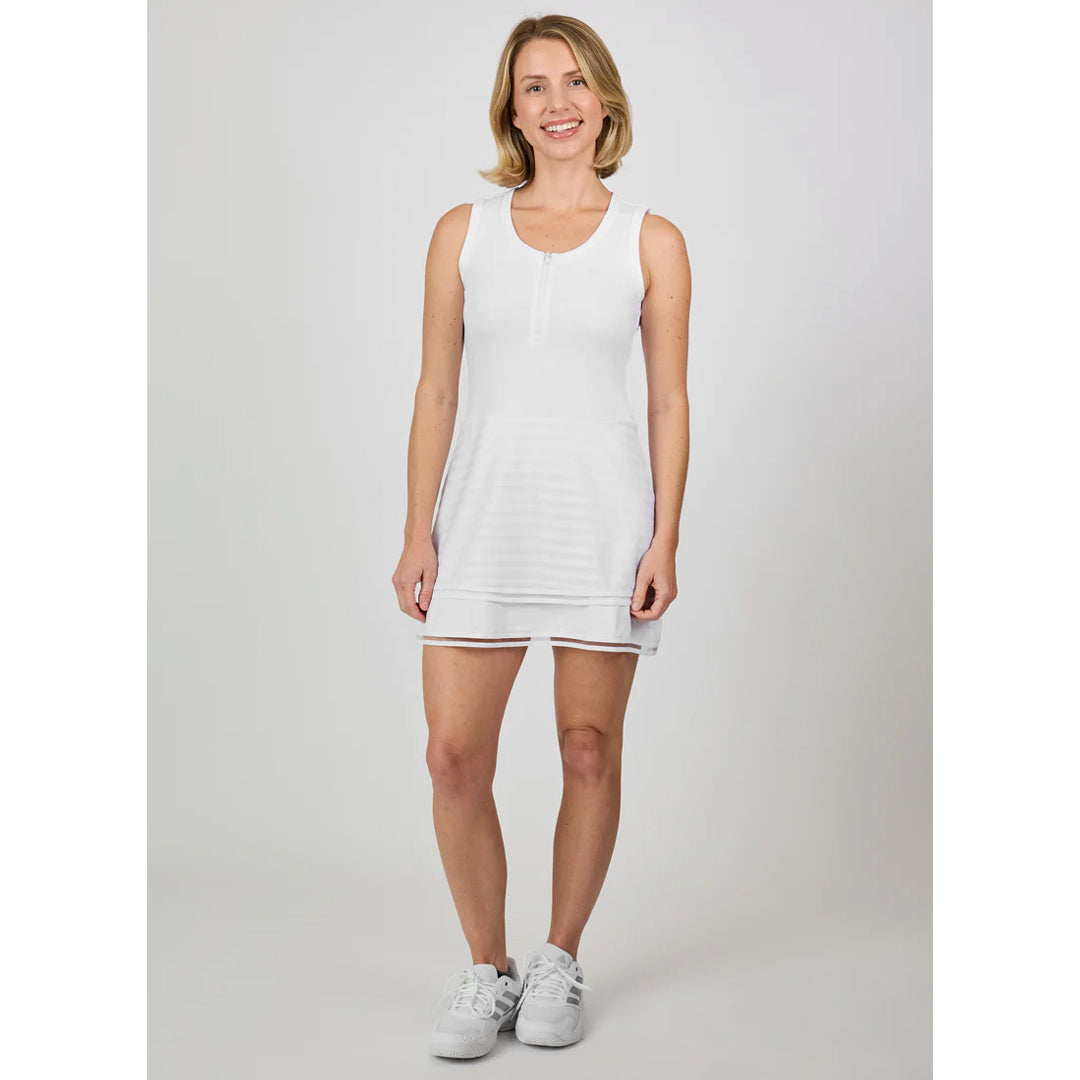 Sofibella Women's White Stripes Tennis Dress - White