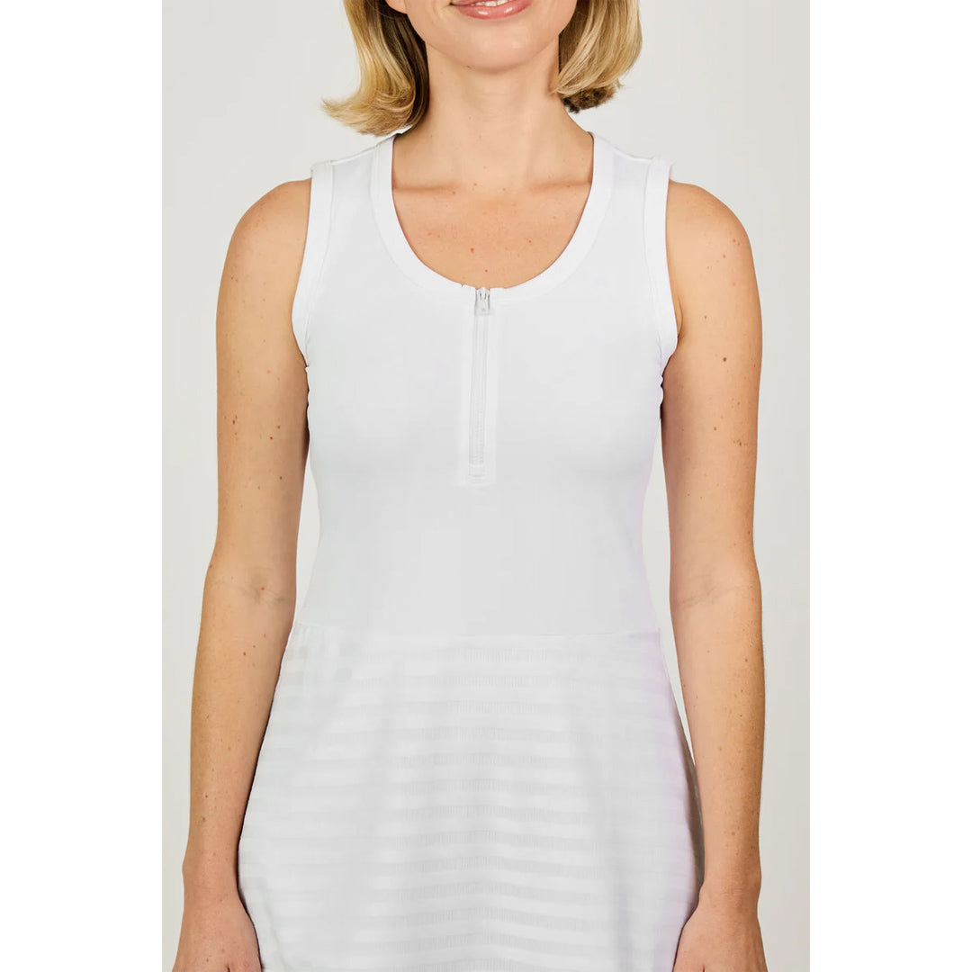 Sofibella Women's White Stripes Tennis Dress - White