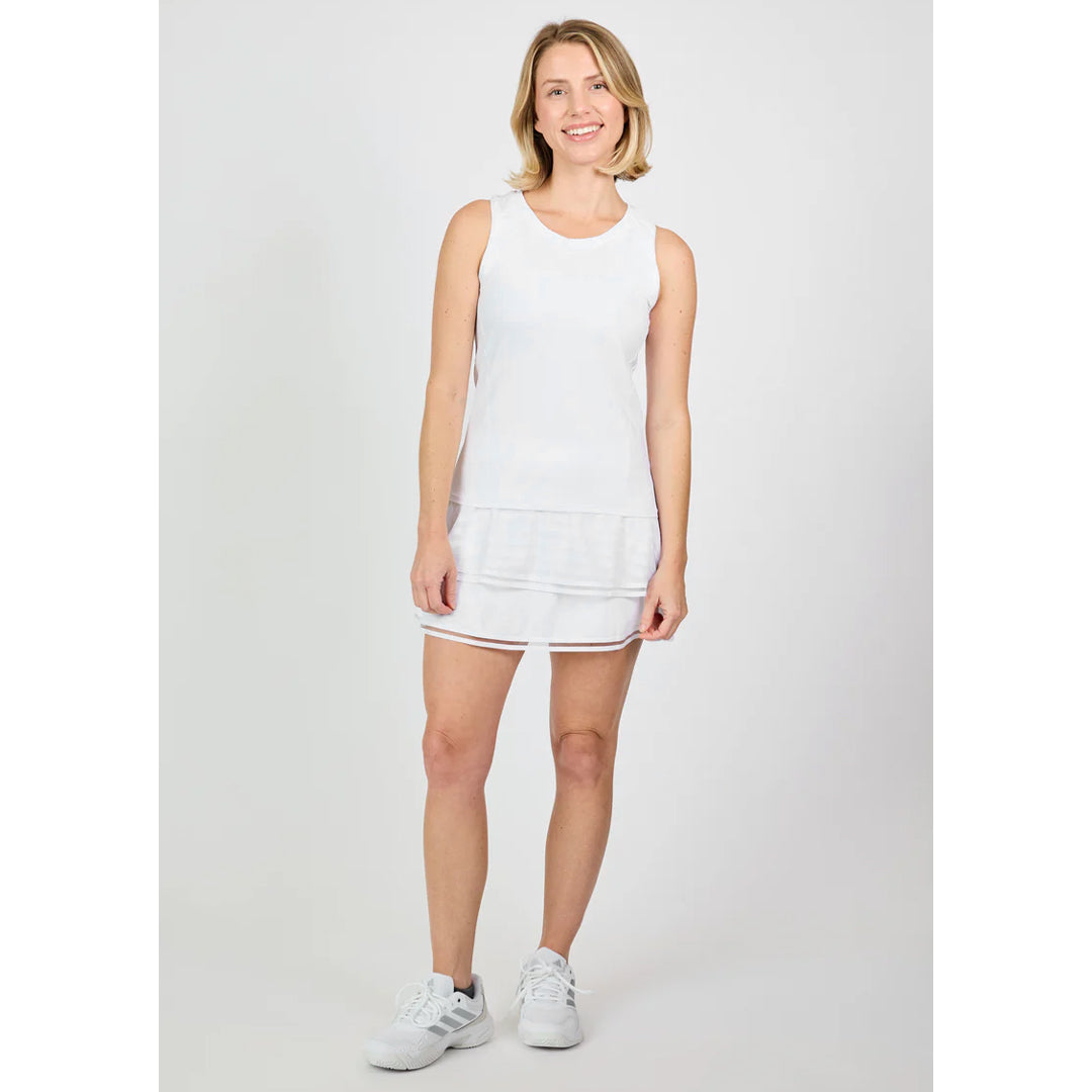 Sofibella Women's White Stripes 23" Tank - White