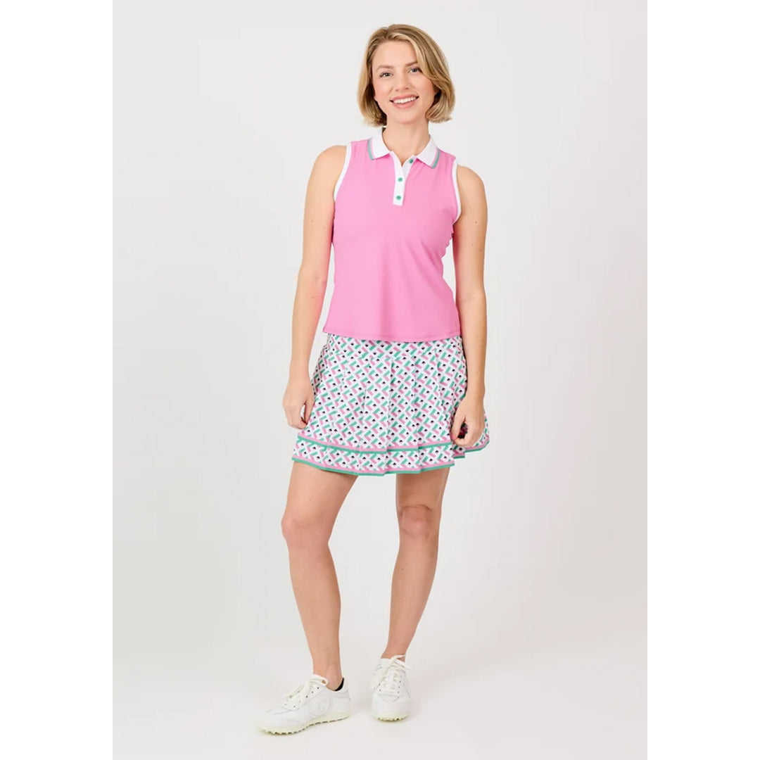 Sofibella Women's Nantucket Sleeveless Polo - Preppy Pink