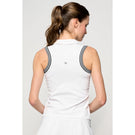 Lija Women's Holiday 25' Slice Sleeveless Polo - White/Black