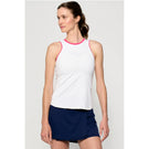 Lija Women's The One To Beat Gracey Tank - White/Raspberry