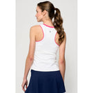 Lija Women's The One To Beat Gracey Tank - White/Raspberry