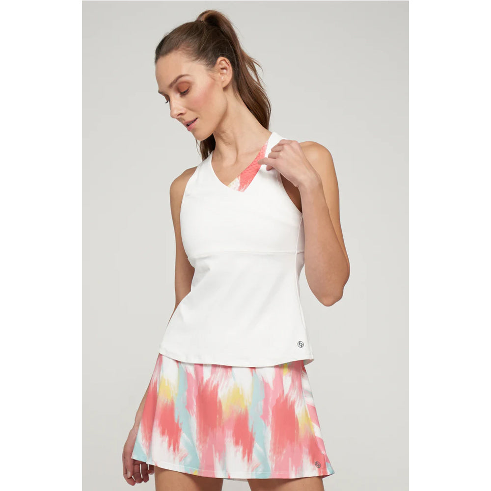 Lija Women's Like A Champion Lily Tank - White/Brush Strokes
