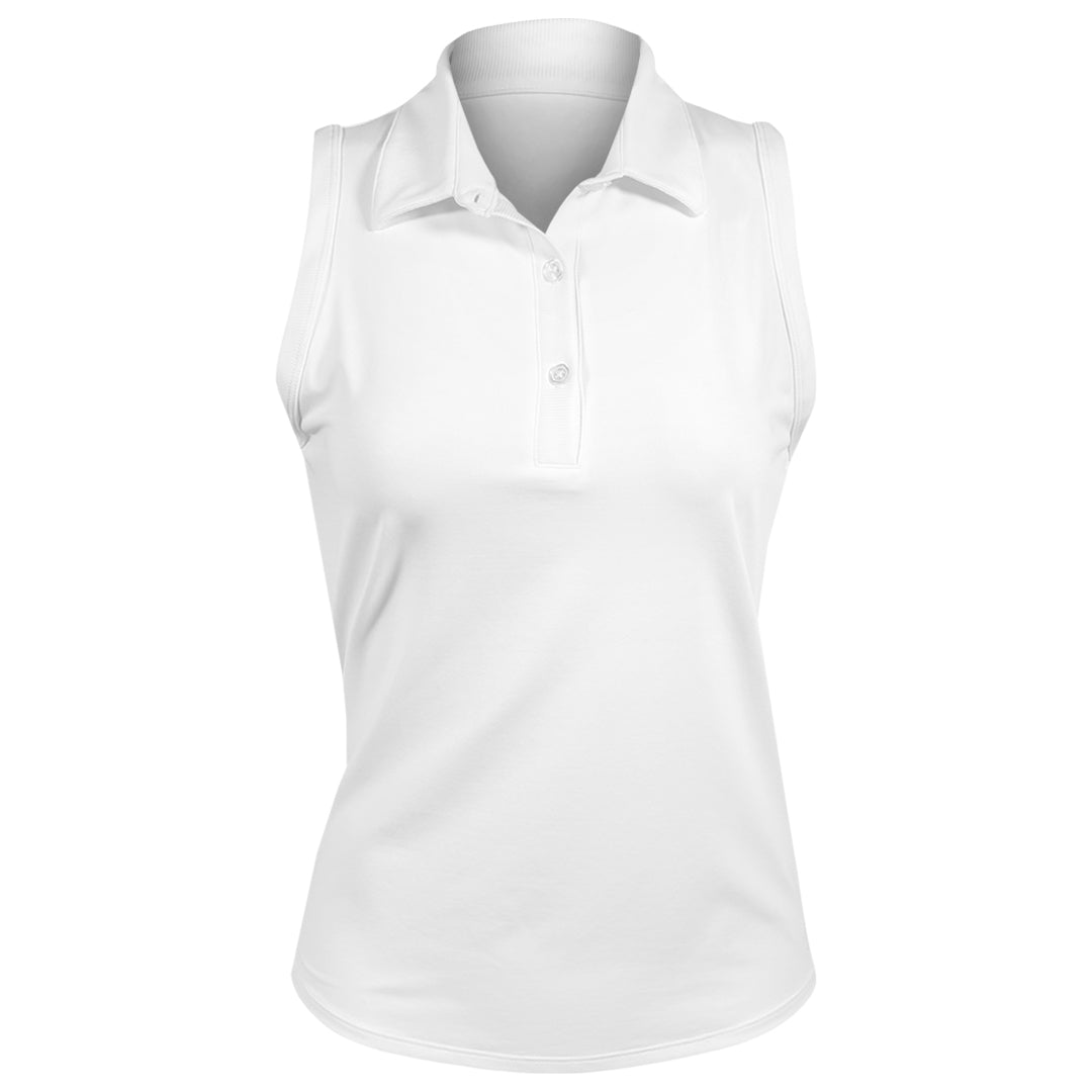 Sofibella Women's White Lotus Sleeveless Polo - White