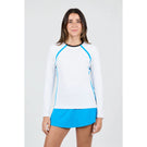 Sofibella Women's Style Icons Longsleeve Top - White/Electric Blue