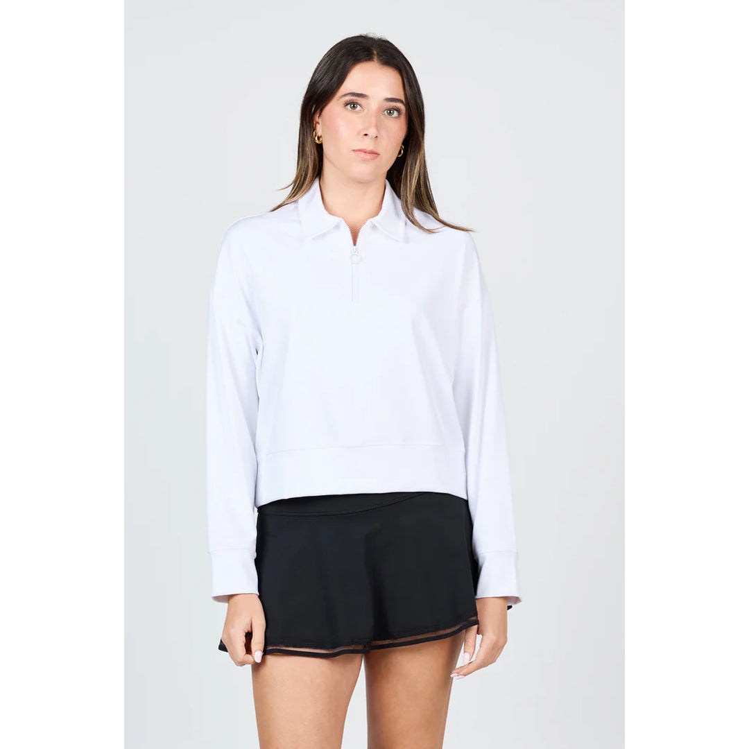 Sofibella Women's UV Staples 1/4 Pullover - White