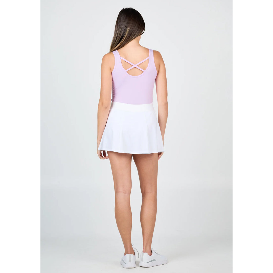 Sofibella Women's UV Colors High Waist 14" Skort - White