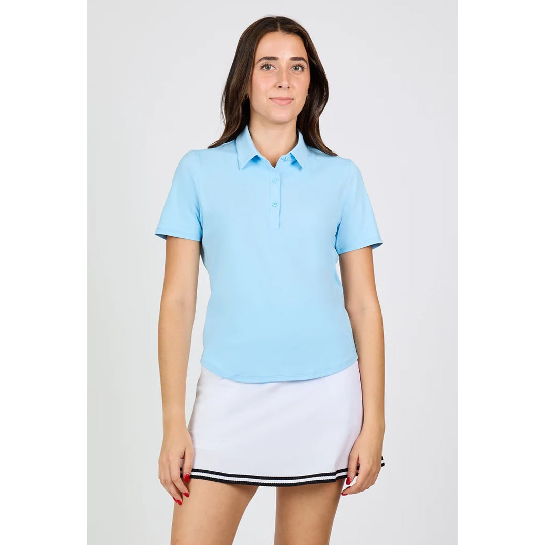 Sofibella Women's Fresh Air Short Sleeve Polo - Cloud