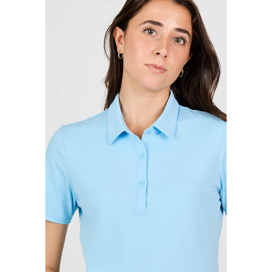 Sofibella Women's Fresh Air Short Sleeve Polo - Cloud
