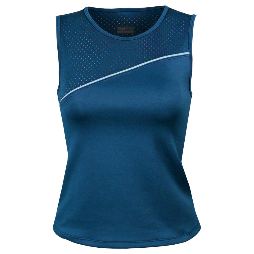 Lija Women's Modern Match Sporty Tank - Poseidon