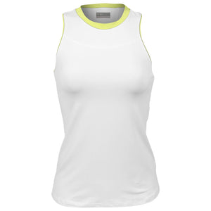 Lija Women's Modern Match Gracey Tank - White/Pastel Yellow