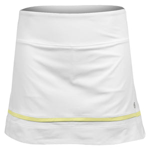 Lija Women's Modern Match Banded Arena Skort - White/Pastel Yellow