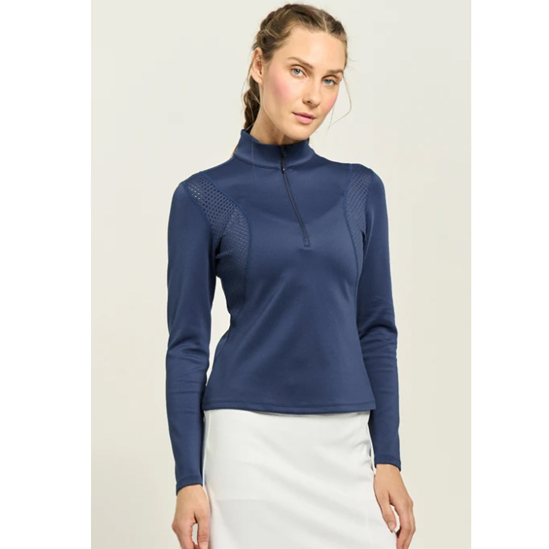 Lija Women's Love All Nolan Mock Zip Long Sleeve - Night
