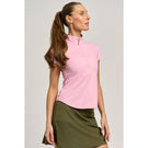 Lija Women's Born To Play Sly Zip Mock Tee - Peonies