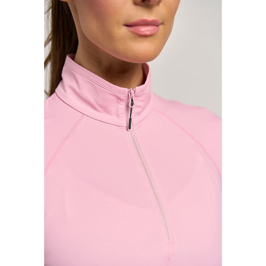 Lija Women's Born To Play Sly Zip Mock Tee - Peonies