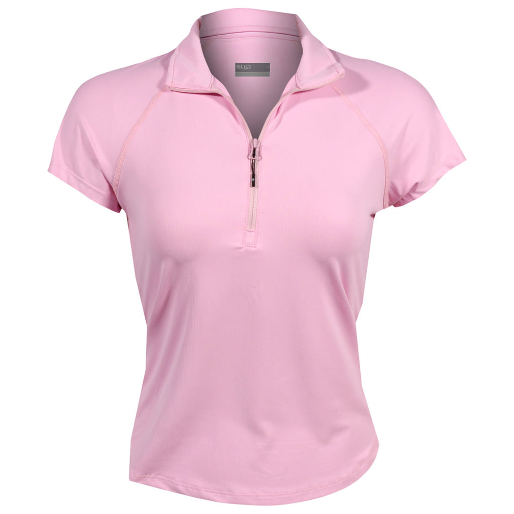 Lija Women's Born To Play Sly Zip Mock Tee - Peonies