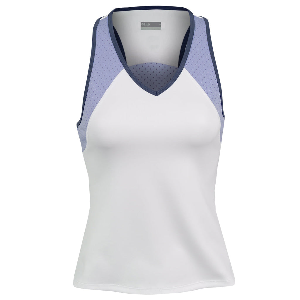 Lija Women's Born To Play Starter Tank - White/Periwinkle