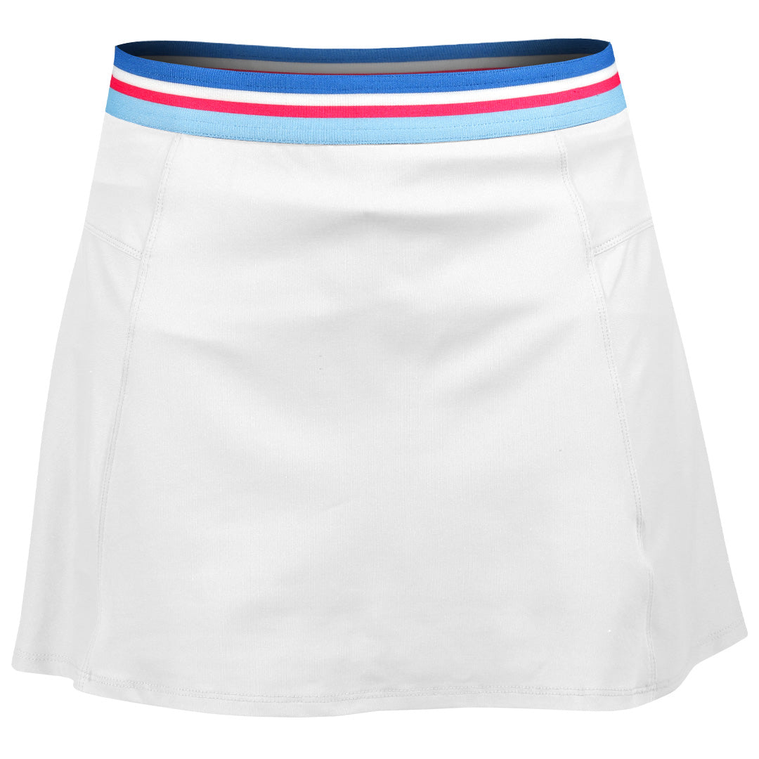 Lija Women's Court Crush Step 13" Skort - White/Cobalt Multi