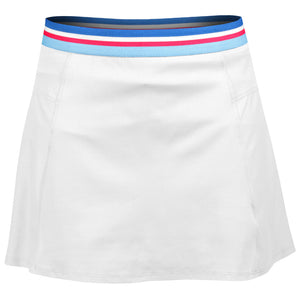 Lija Women's Court Crush Step 13" Skort - White/Cobalt Multi