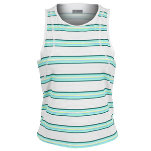 Lija Women's Match Point Shift Printed Tank - Everglade Stripe