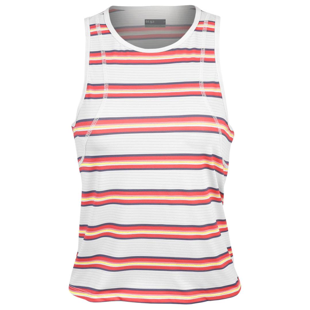 Lija Women's Game Changer Shift Printed Tank - Hibiscus Stripe