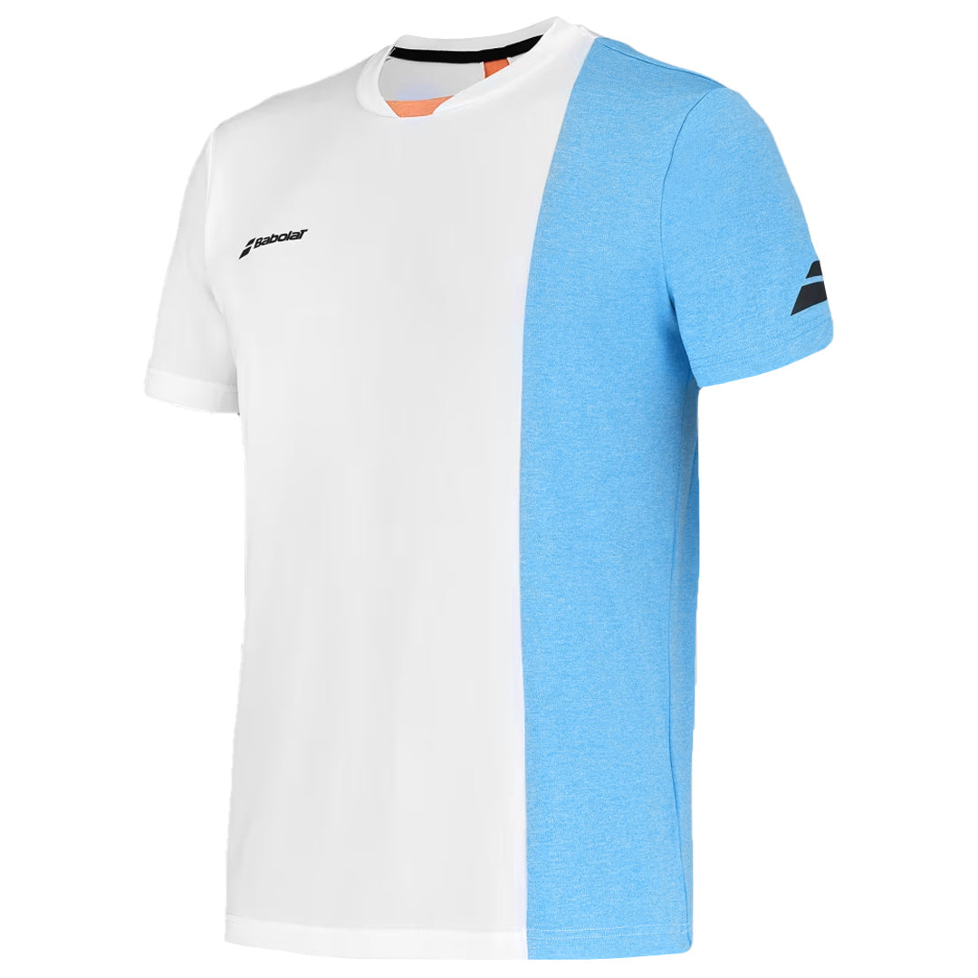 Babolat Men's Play Crew Neck Tee - White/Blue Heather