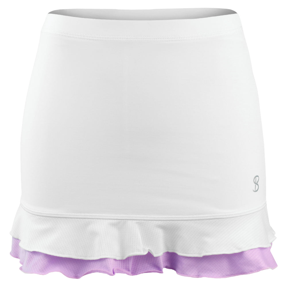 Sofibella Girls Fun Stripes Ruffle Skort - White/Lavender