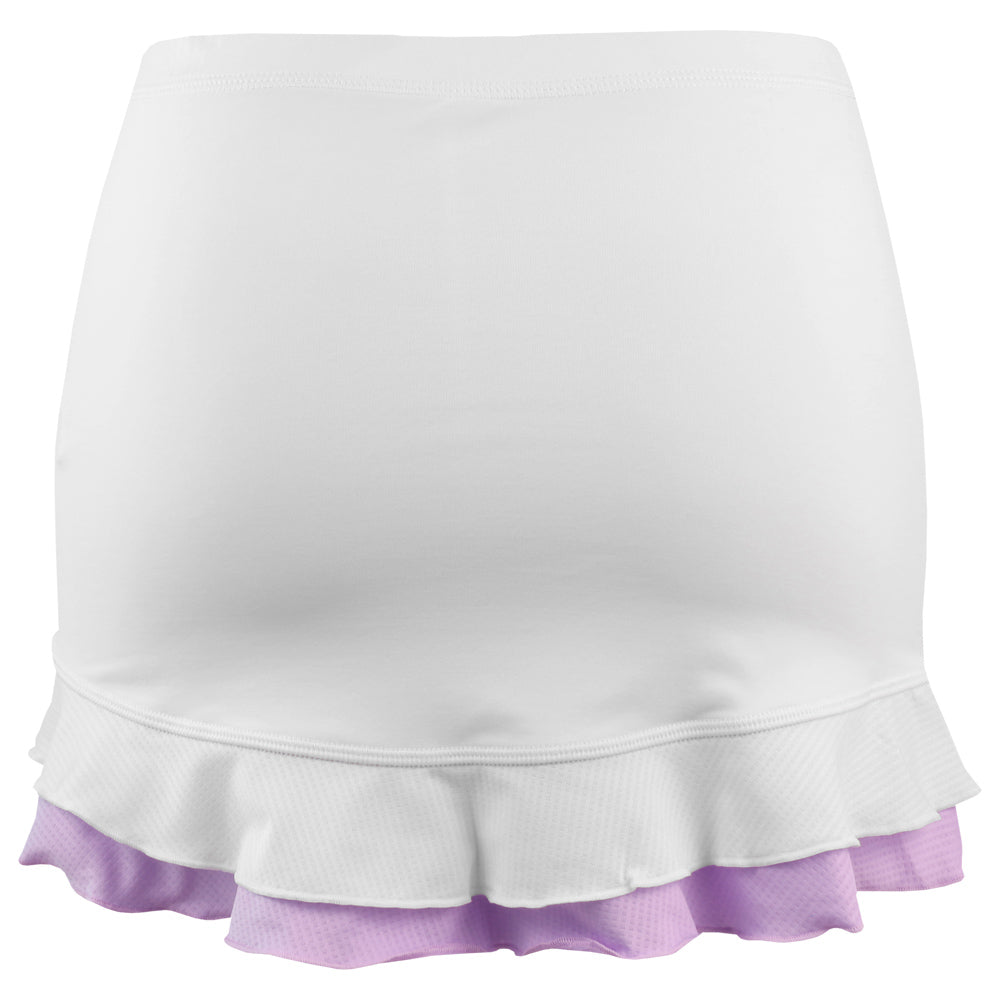 Sofibella Girls Fun Stripes Ruffle Skort - White/Lavender